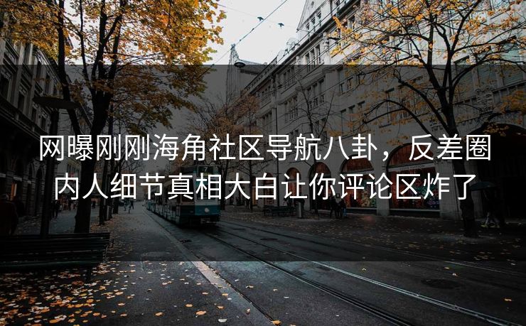 网曝刚刚海角社区导航八卦，反差圈内人细节真相大白让你评论区炸了