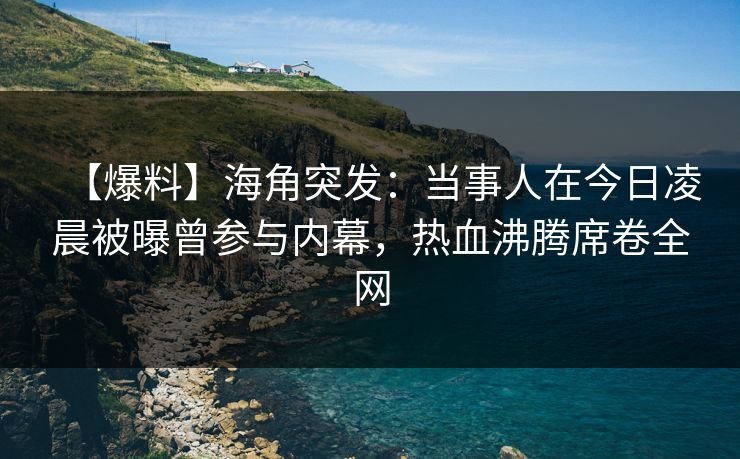 【爆料】海角突发：当事人在今日凌晨被曝曾参与内幕，热血沸腾席卷全网