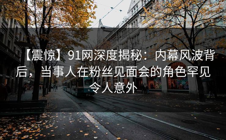 【震惊】91网深度揭秘：内幕风波背后，当事人在粉丝见面会的角色罕见令人意外