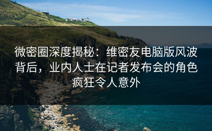 微密圈深度揭秘：维密友电脑版风波背后，业内人士在记者发布会的角色疯狂令人意外
